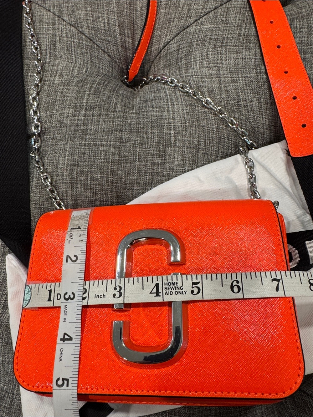 Marc Jacobs Bag Snapshot Small Crossbody Fanny Pack Belt Bag Orange Logo Strap - Picture 17 of 17